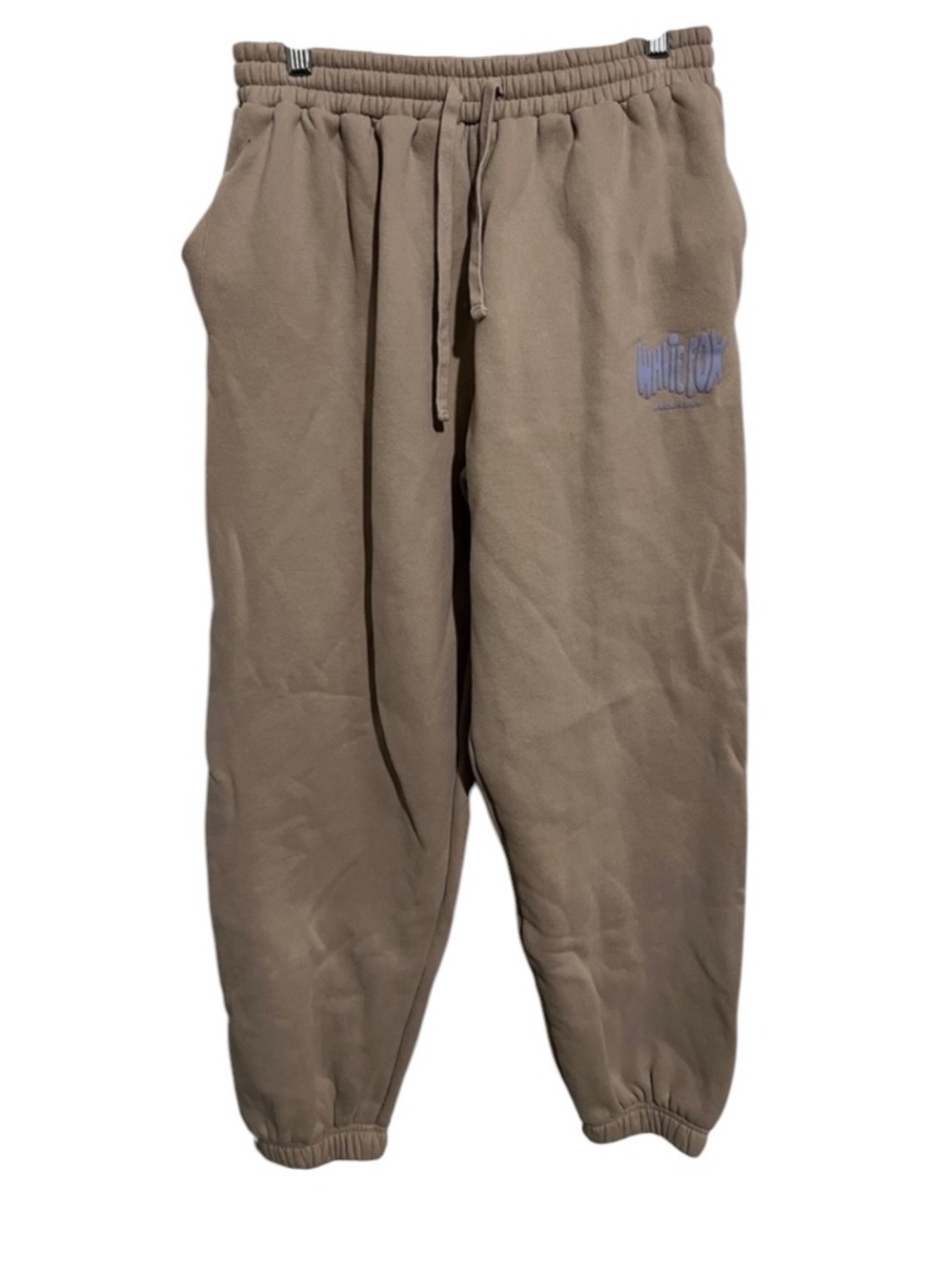 White Fox Sweat Pants Tan size Medium